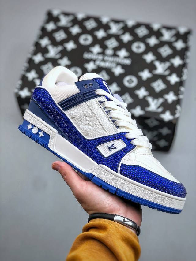 Ys Pure Original Luxury High-End Goods Louis Vuitton Trainer Rhinestone Shoes |