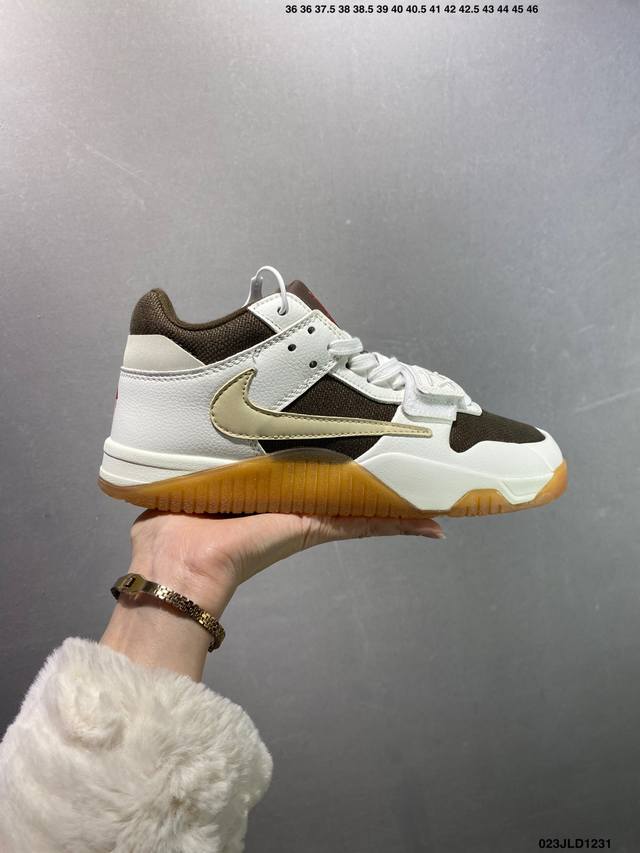 Factory Grade Travis Scott X Jordan Cut The Check AJ1 Basketball Shoes with Vel