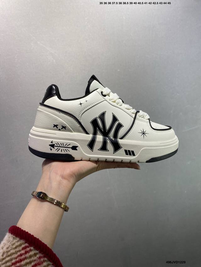 Company Grade Mlb Ny Printed Popular Dad Shoes Graffiti Prank 6cm Height Increa