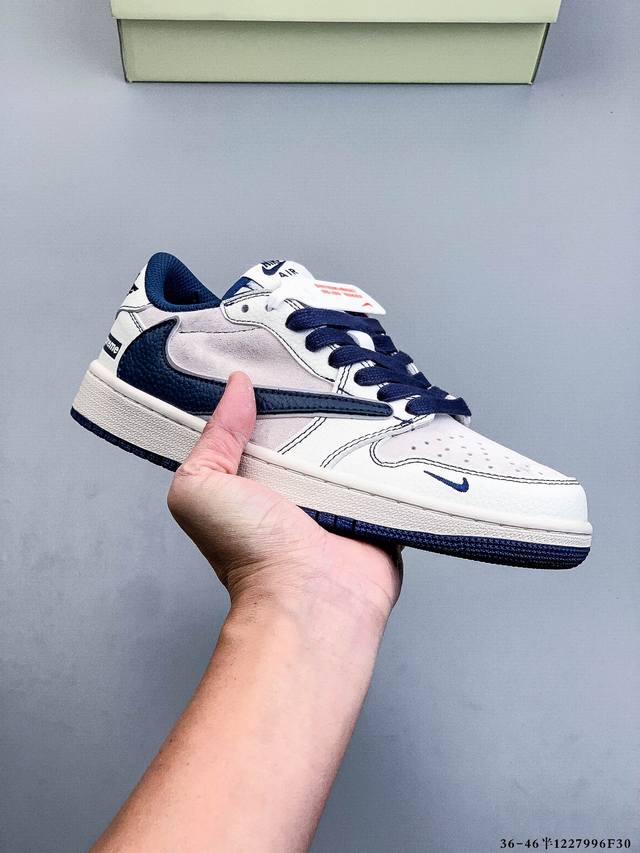 Company-grade top-grain leather! Nike Air Jordan 1 Low (AJ1) trendy casual sneak