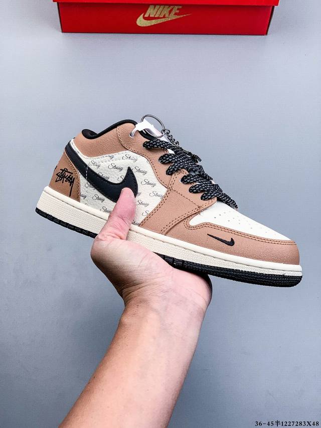 Company-grade top-grain leather! Nike Air Jordan 1 Low (AJ1) trendy sports casua