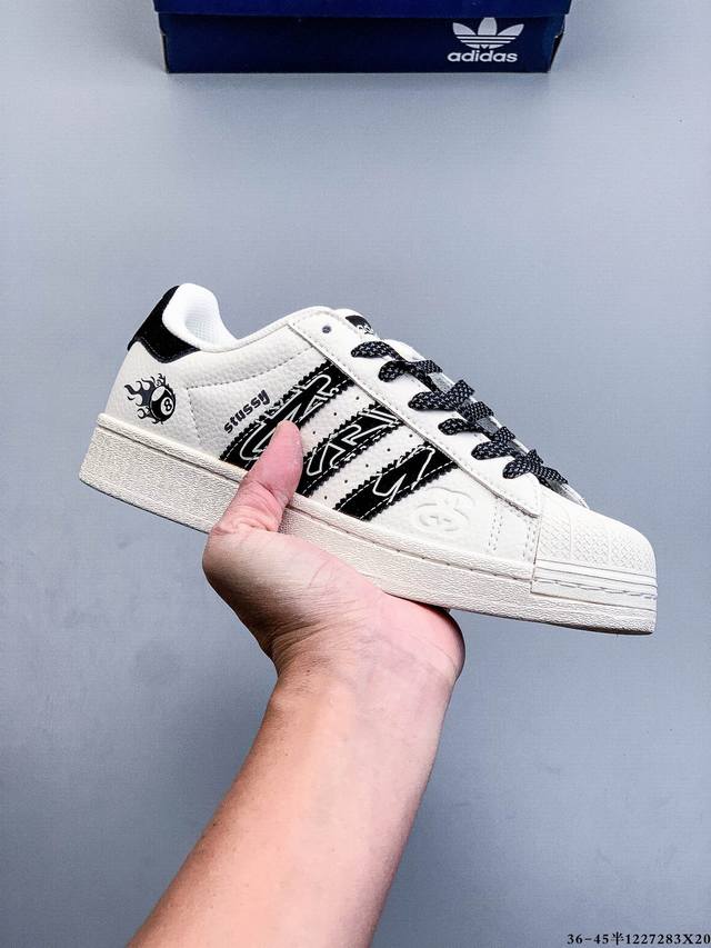 Company-grade top-grain leather! Adidas Superstar Shell Toe Classic Versatile Ca