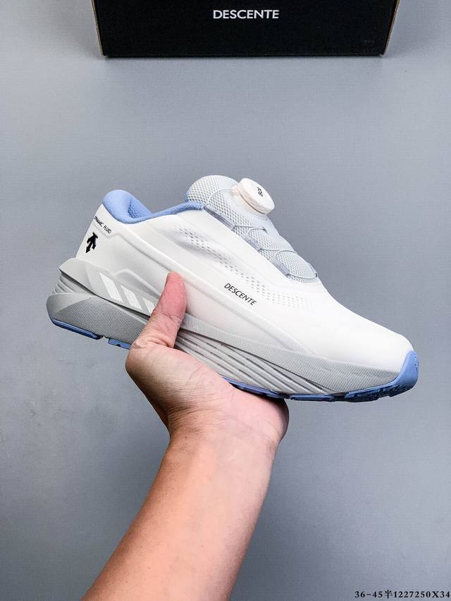 Company Grade! Descente Running Series Dfluid DF 2.0 Lace-up Non-slip Low-top Tr