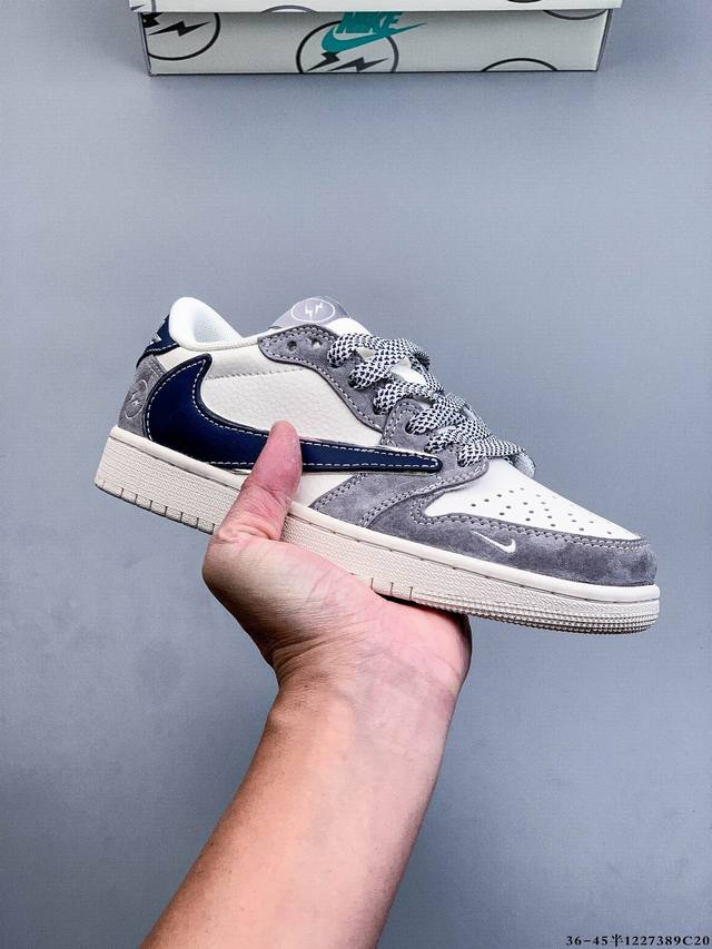 Company-grade top-grain leather! Nike Air Jordan 1 Low (AJ1) trendy casual sneak