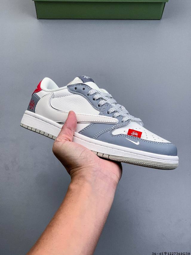 Company-grade top-grain leather! Nike Air Jordan 1 Low (AJ1) trendy casual sneak