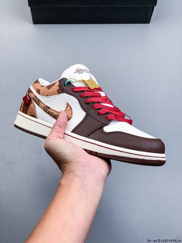 Company Grade! Nike Air Jordan Low 1 Classic Casual Shoes 1227149X26