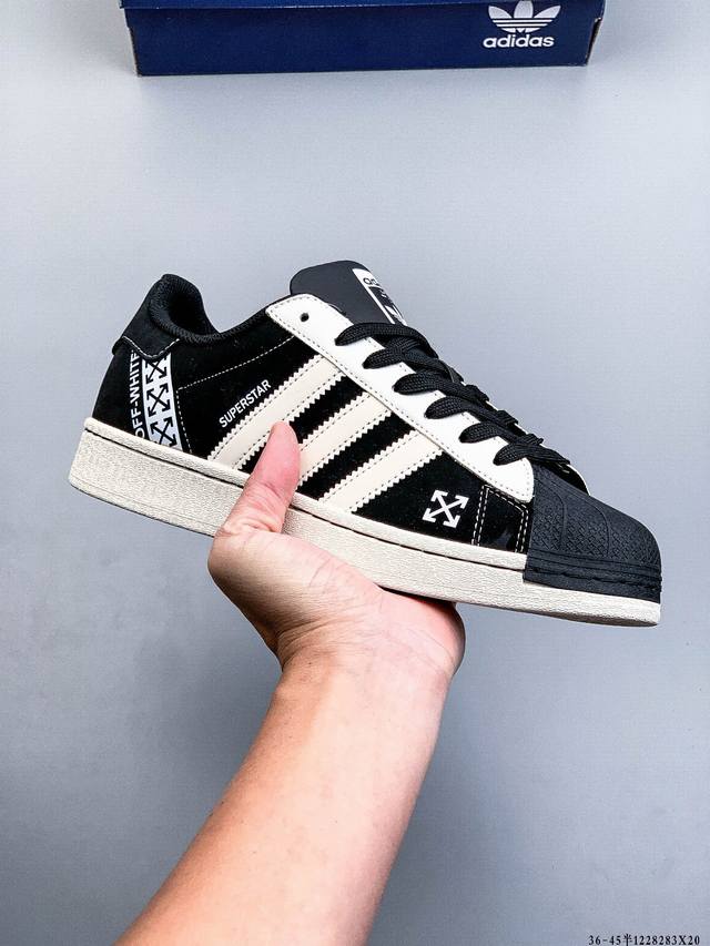 Company-grade top-grain leather! Adidas Superstar Shell Toe Classic Versatile Ca