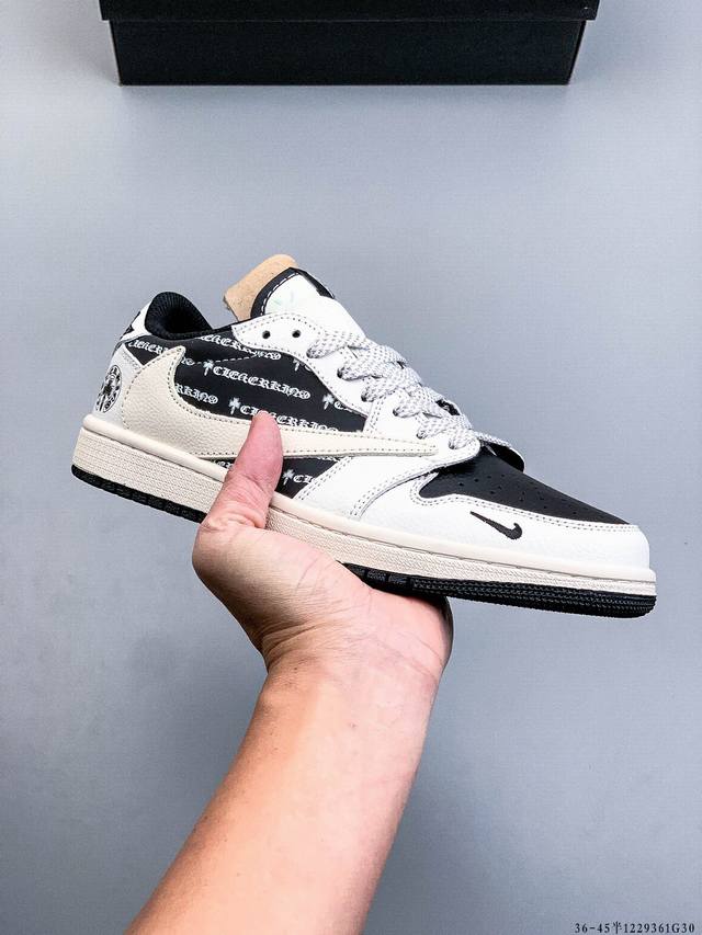 Company-grade top-grain leather! Nike Air Jordan 1 Low (AJ1) trendy casual sneak