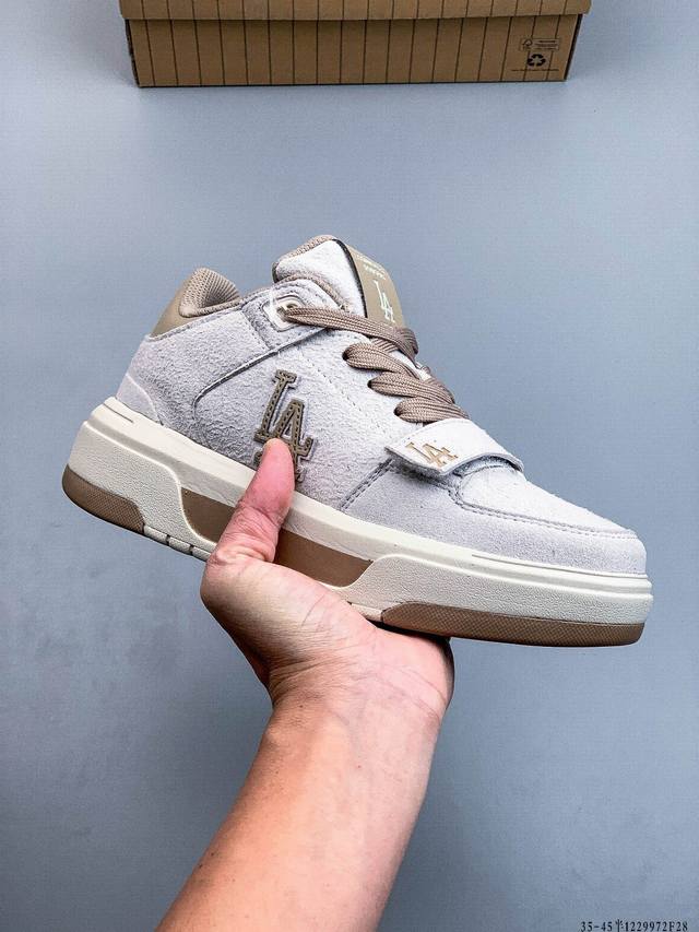 Company Grade! Mlb Chunky Liner Casual Running Shoes, Printed Leather Sneakers,