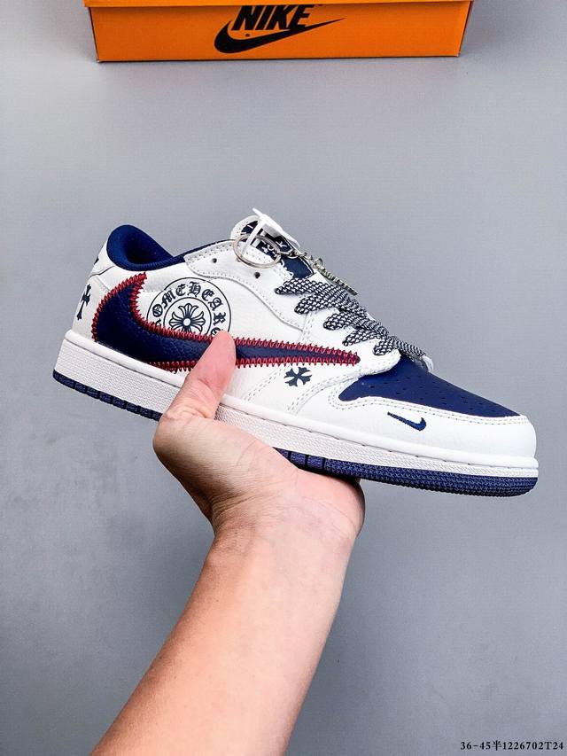 Company-grade top-grain leather! Nike Air Jordan 1 Low (AJ1) trendy casual sneak