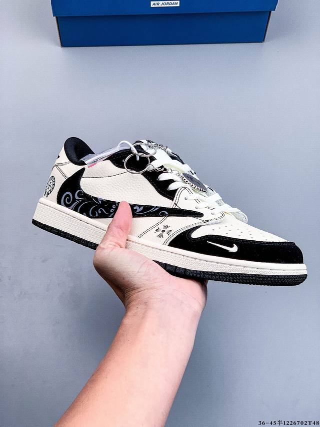 Company-grade top-grain leather! Nike Air Jordan 1 Low (AJ1) trendy casual sneak