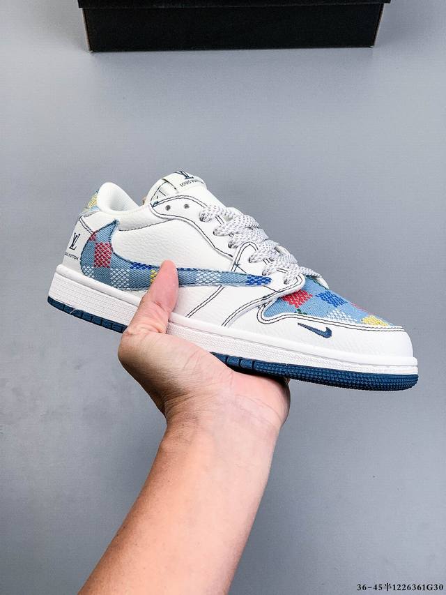 Company-grade top-grain leather! Nike Air Jordan 1 Low (AJ1) trendy casual sneak