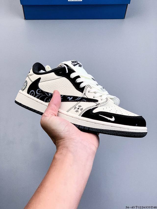 Company-grade top-grain leather! Nike Air Jordan 1 Low (AJ1) trendy casual sneak