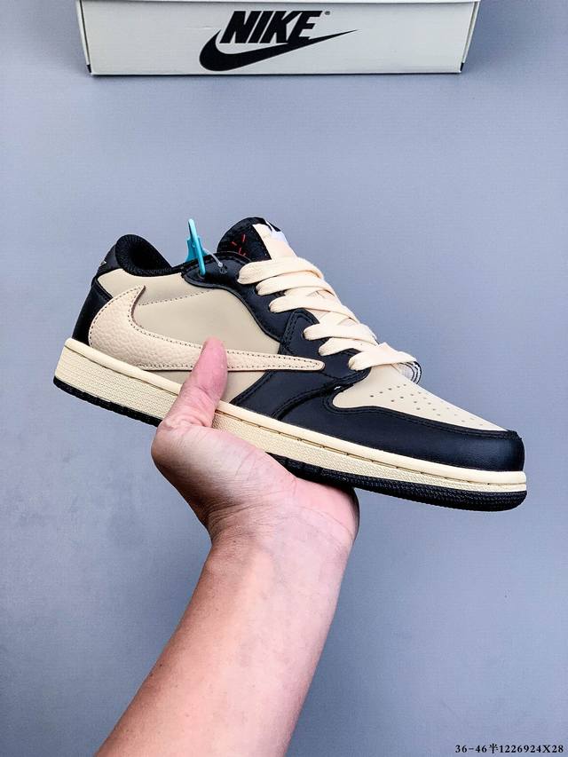 Company-grade top-grain leather! Nike Air Jordan 1 Low (AJ1) trendy casual sneak