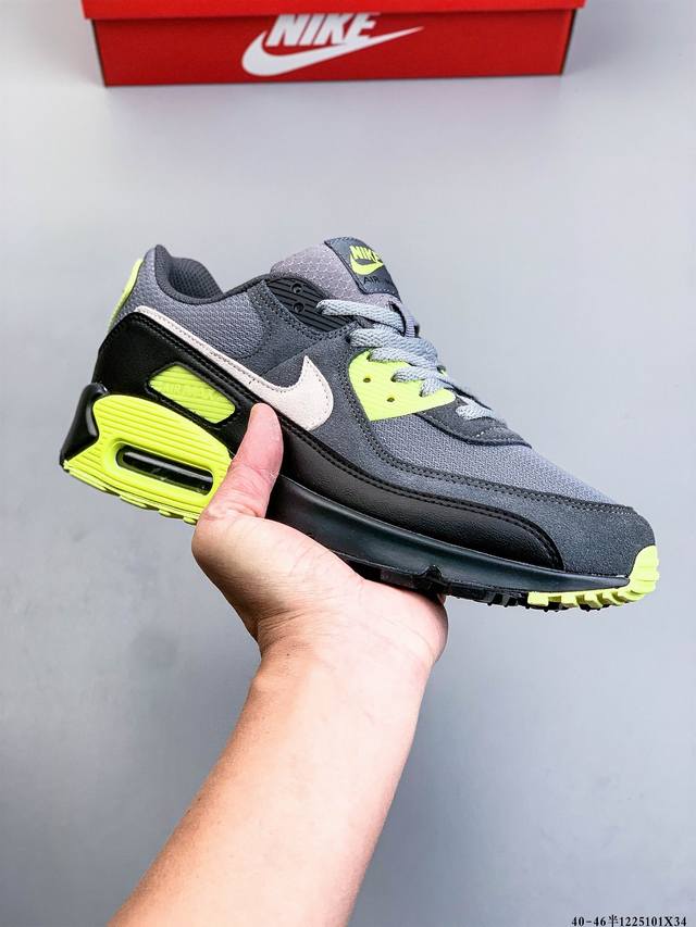 Company Grade! Nike Wmns Nike Air Max 90 Oreo Half-length Air Cushion Full Leath