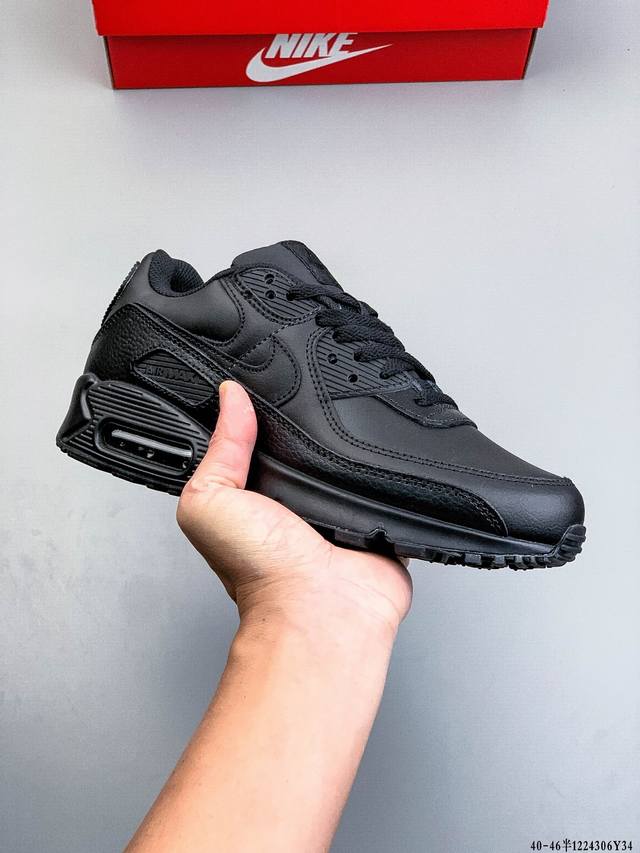 Company Grade! Nike Wmns Nike Air Max 90 Oreo Half-length Air Cushion Full Leath