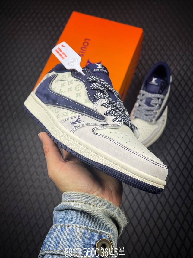 C Nike Air Jordan 1 Low Custom Colorway Lv Collaboration Custom AJ Collaboration