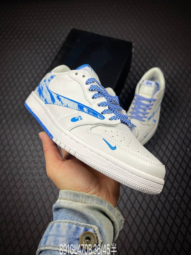 B Overseas Hot Selling Nike Air Jordan 1 X Travis Scott AJ1 Reverse Swoosh Jorda