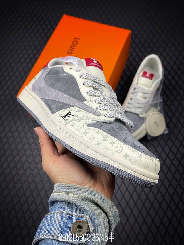 C Nike Air Jordan 1 Low Custom Colorway Lv Collaboration Custom AJ Collaboration