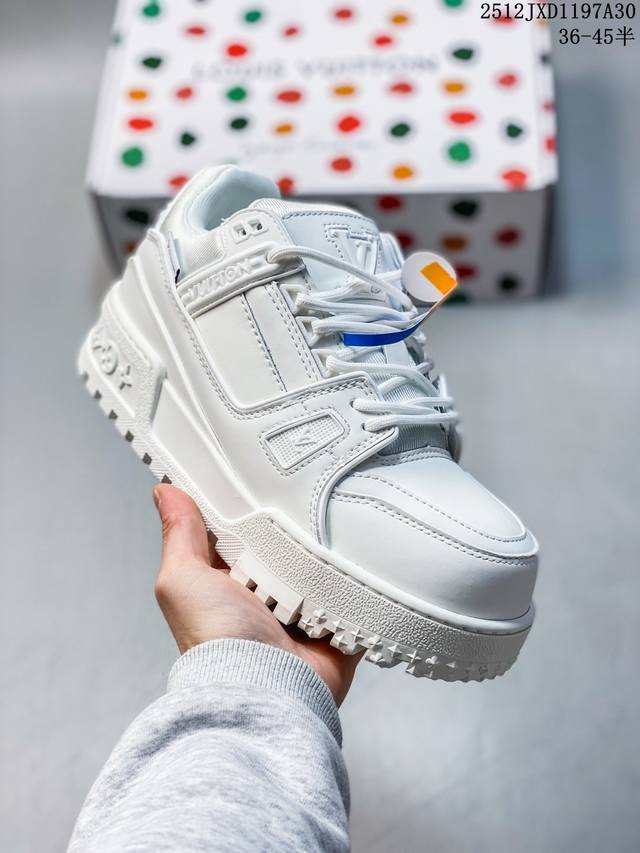 Louis Vuitton Trainer Maxi, all white, made in Guangdong, high cost-performance