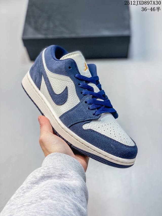 Factory Grade Air Jordan 1 Low (AJ1) Casual Sneakers, Official Colorway Synchro