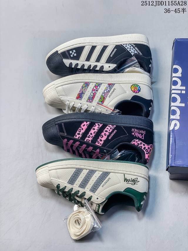 Exclusive Real Shot Custom Ad Superstar Colorway Trefoil Low-Top Casual Versatil