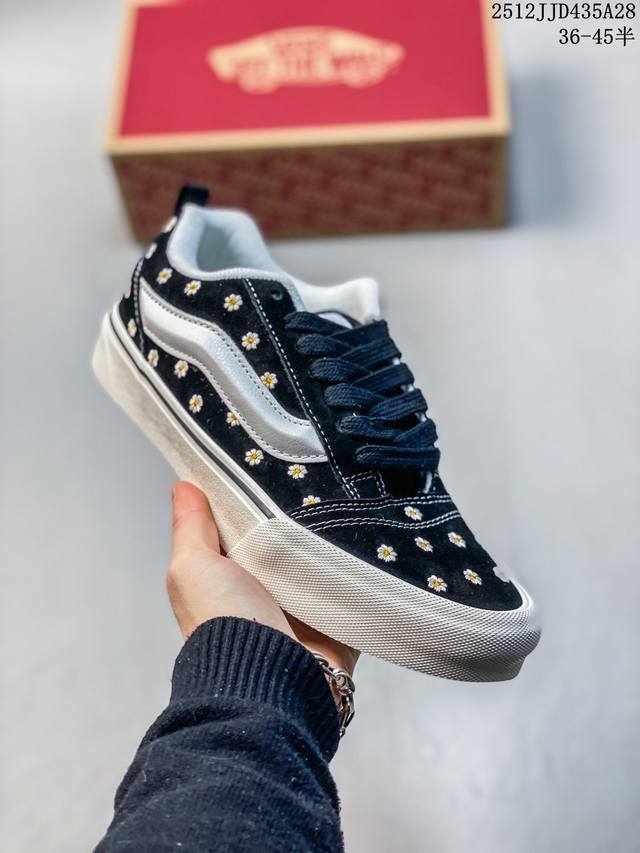 New Arrival Vans Knu Skool Versatile Casual Non-slip Shock-absorbing Low-top Sn
