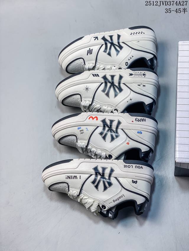 Company Grade Mlb Ny Printed Popular Dad Shoes Skate Shoes Graffiti Prank DIY H