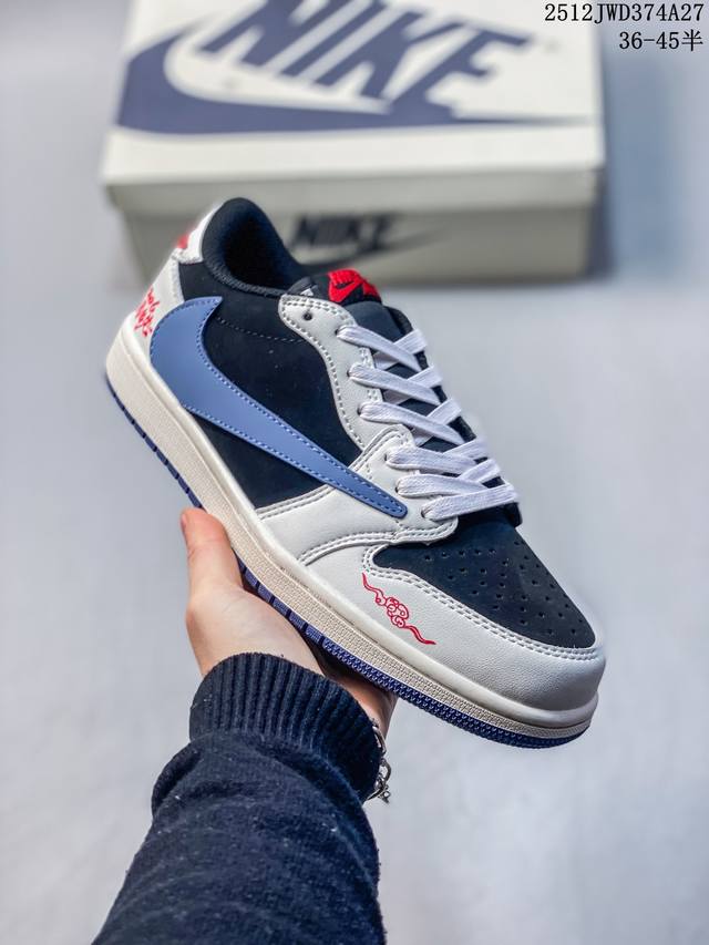 Authentic Label Half Size Nike Air Jordan 1 Low AJ1 Jordan 1 Reverse Swoosh Low