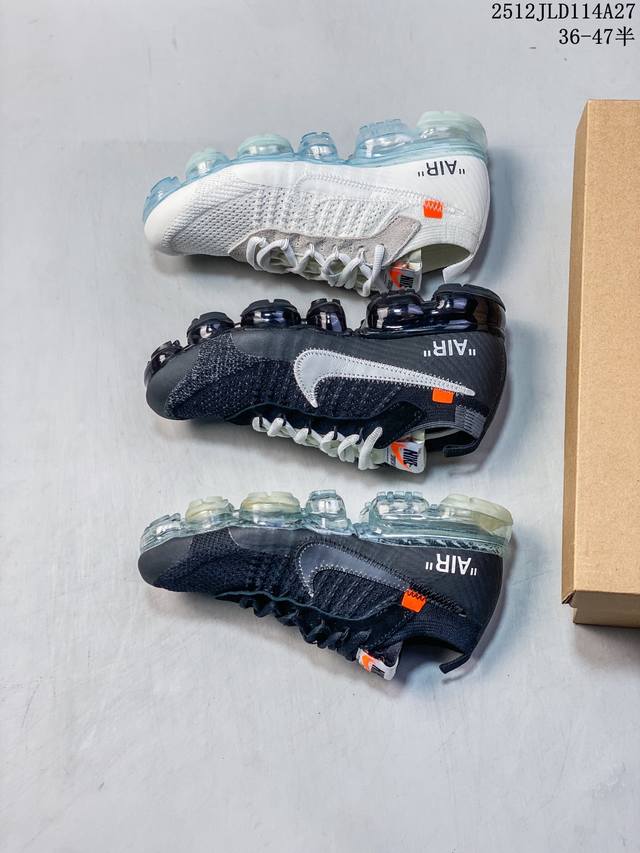 Off-White X Nike VaporMax Steam Air Cushion Running Shoes, meticulously develope