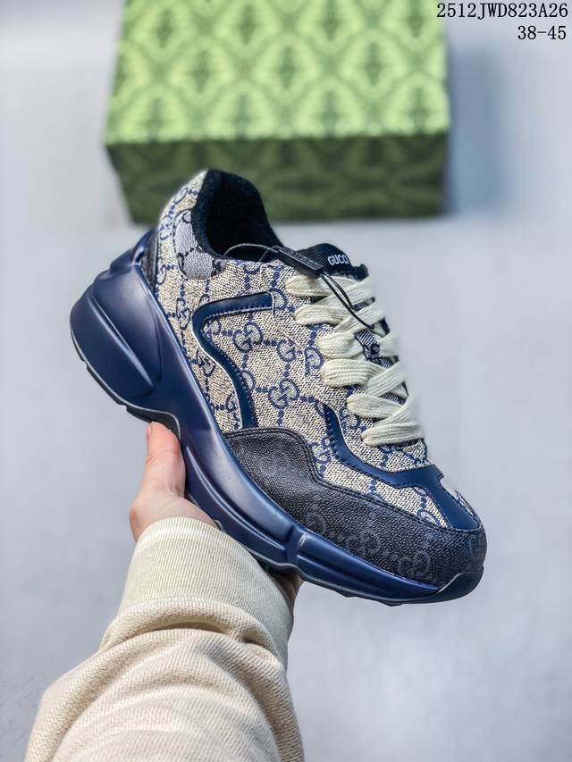 G Brand 2025 New Retro Style Monogram Color Block Dad Shoes Men's and Women's Th