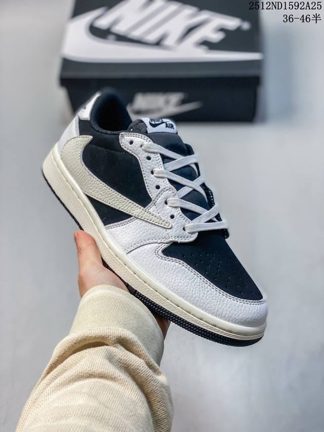 Travis Scott X Air Jordan AJ1 Low Og Sp Ts Collaboration Reverse Swoosh Low Top