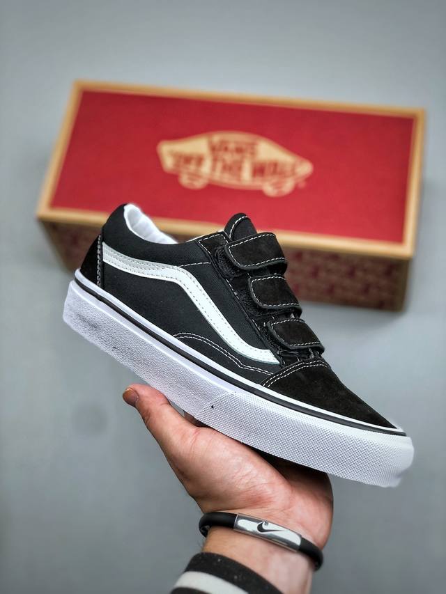 Vans 1:1 Old Skool V Velcro Series, Classic Black. Sizes: 35 36 36.5 37 38 38.5