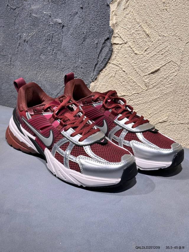 Nike V2K Runtekk Grey/White Shock Absorbing Anti-Slip Retro Low-Top Running Shoe