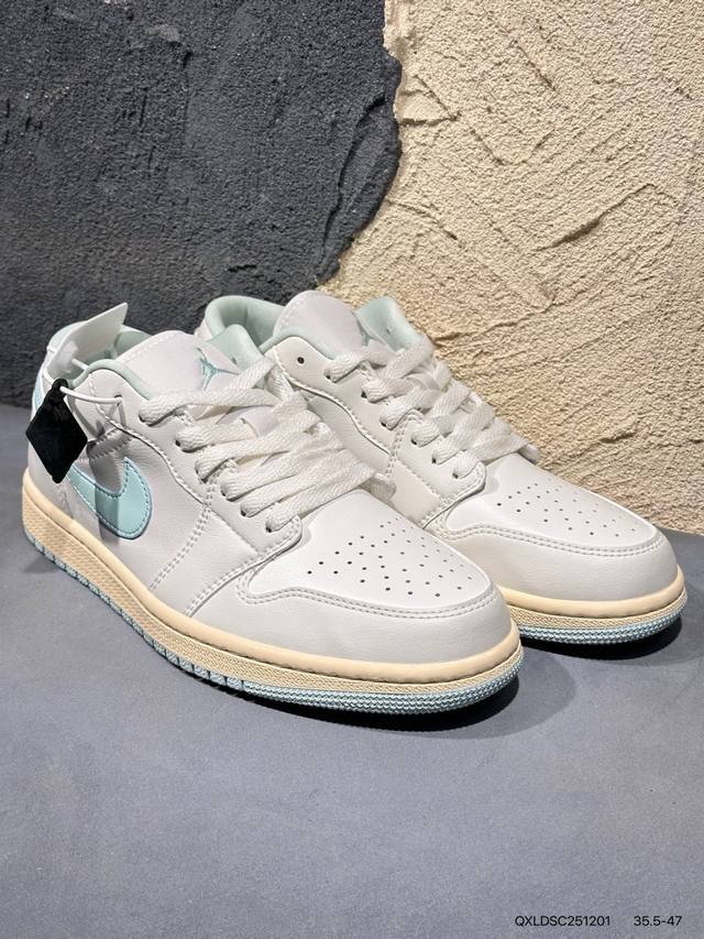 New Arrival Real Shot Air Jordan 1 Low Blue Lemon AJ1 Jordan 1 Low-top Blue and