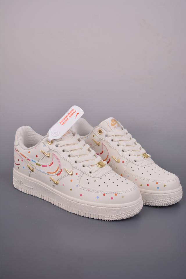 Nike Air Force 1 Low with four-swoosh spray pattern. Made with original last an