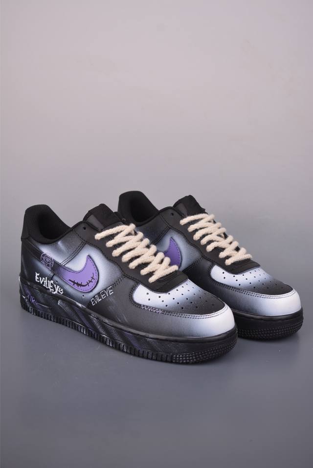 Nike Air Force 1 Low Hand-painted Graffiti, Original Last and Cardboard Design,