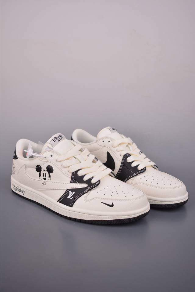 Fragment X Travis Scott X Lv Air Jordan 1 Low Three-Way Collaboration (Reverse S