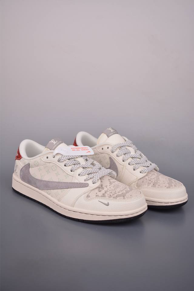 Fragment X Travis Scott X Lv Air Jordan 1 Low Three-Way Collaboration (Reverse S