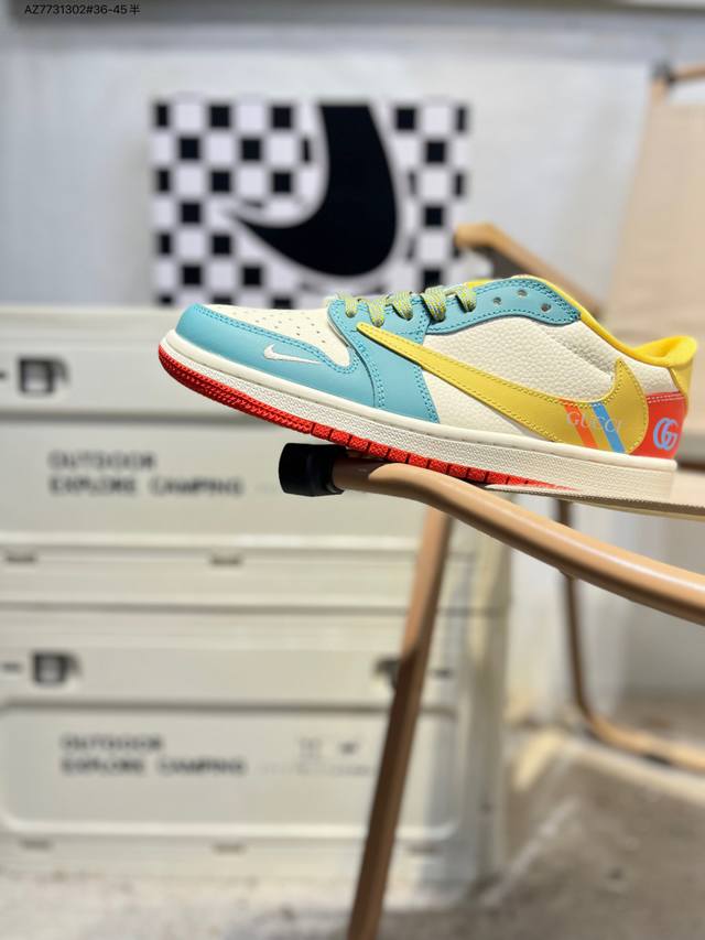 Custom shoebox, original factory quality # Gucci X Jordan Air Jordan 1 Low AJ1 l