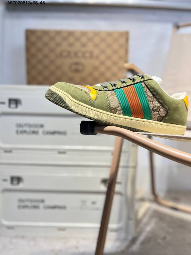 Guangdong Original Factory# Gucci Distressed Screener Sneaker, classic Gucci dis