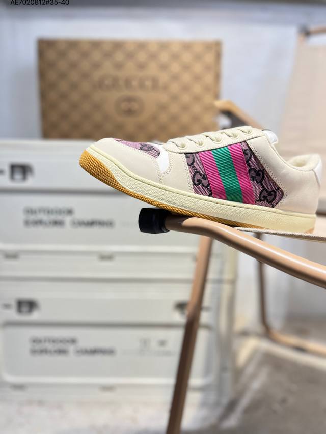 Guangdong Original Factory# Gucci Distressed Screener Sneaker, classic Gucci dis