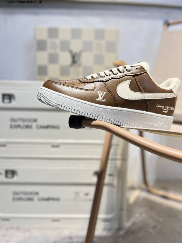 Lv X Nk Air Force 1 '07 Low Air Force 1 Low-top Casual Sneakers #Custom Leather,