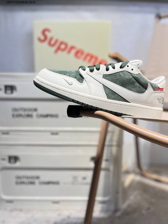 Factory Grade Top Grain Leather North Face X Jordan Air Jordan 1 Low AJ1 Low-To