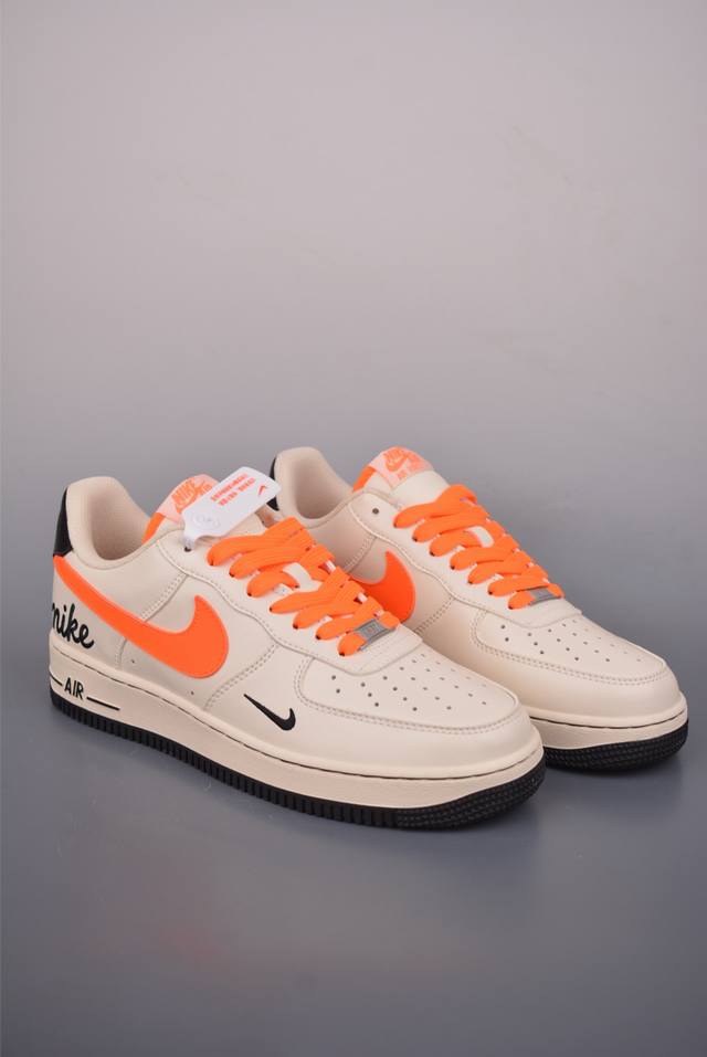 Nike Air Force 1 Low Black & Orange Collaboration. Made with original last and