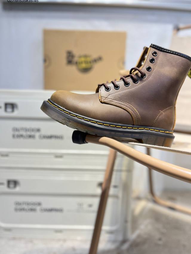 Dr. Martens 1460 Series Thick-soled, full motorcycle stitching, made from the sa