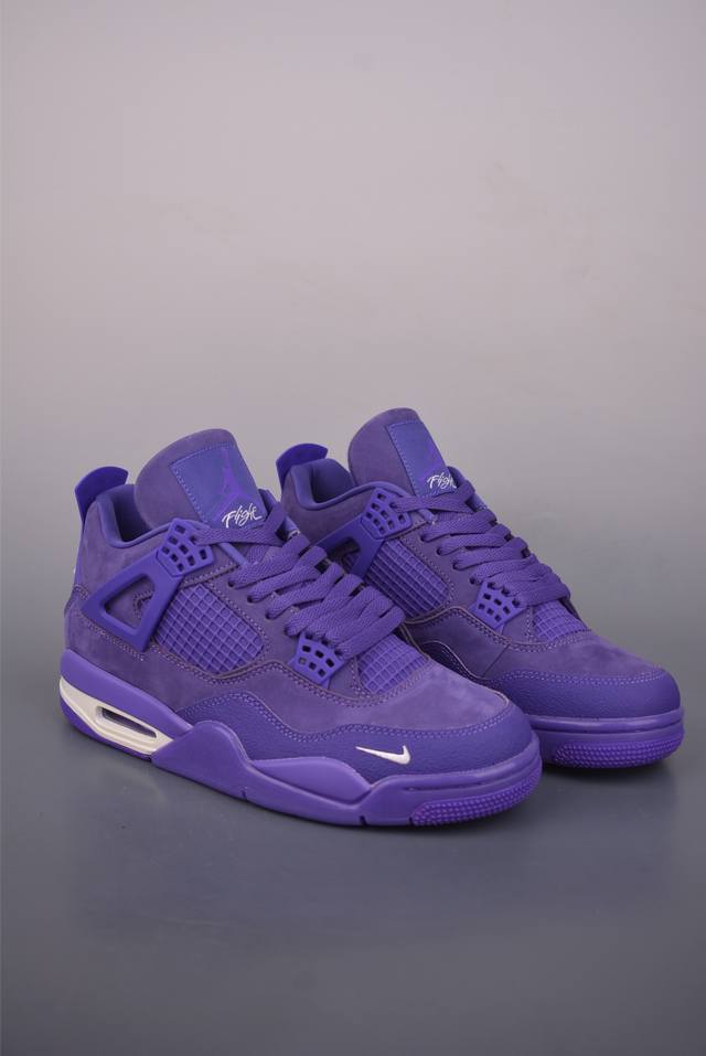 Air Jordan 4 Retro, Jordan 4th Generation, Reissue, White/Purple, Pure Original,