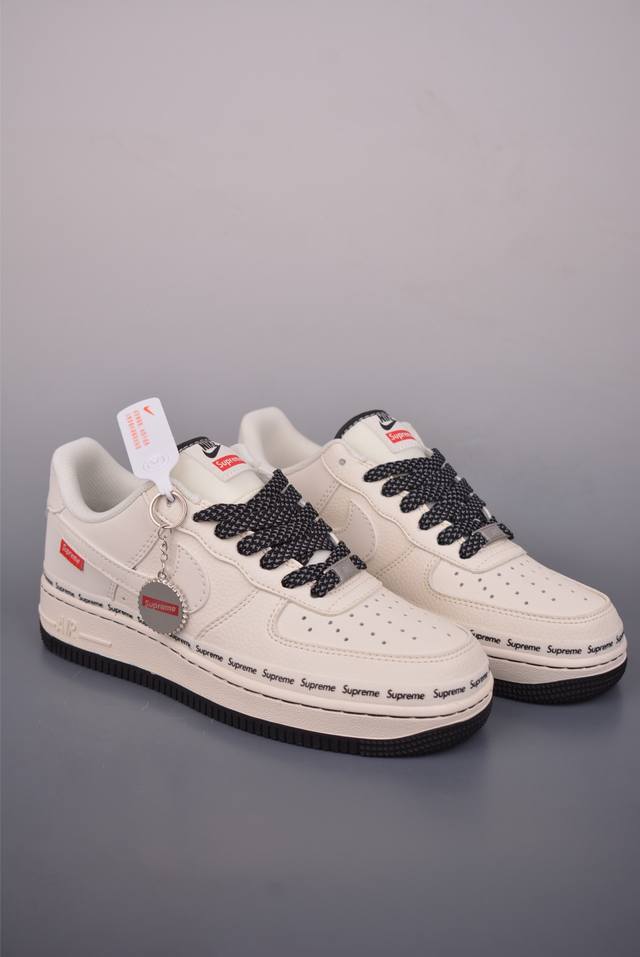 Nike Air Force 1 Low Supreme Collaboration. Made with original last and cardboa