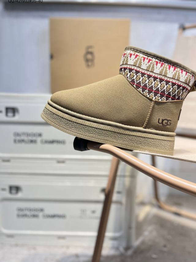 Ugg Snow Boots Waterproof Suede Leather Upper Ugg W Neuel Series Autumn/Winter N