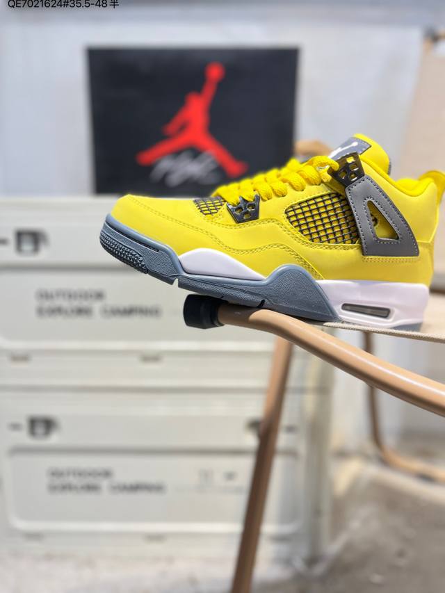 Air Jordan 4 Retro Black Military Blue Michael Jordan AJ4 Mid-Top Retro Casual